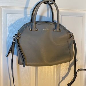 Kate spade grey/blue bowling bag with two large compartments.